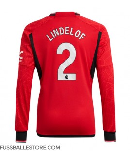 Günstige Manchester United Victor Lindelof #2 Heimtrikot 2023-24 Langarm